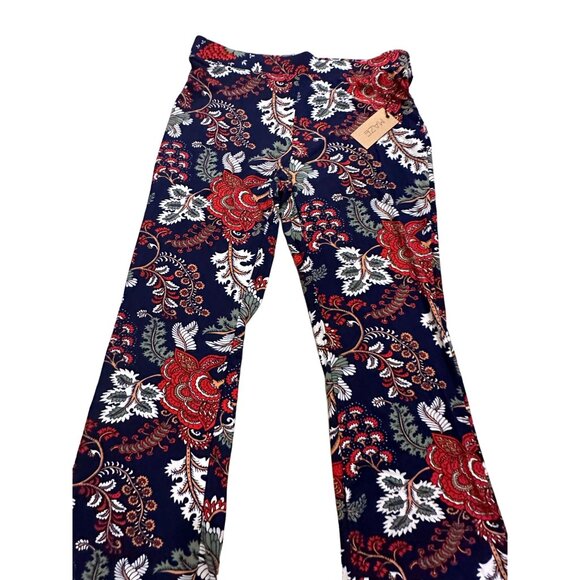 MAZE Navy Boho Print Flare Leg Pants Size L NEW - Picture 2 of 7